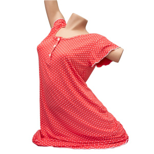 Κοραλί Πουά Καλοκαιρινή Νυχτικιά Γυναικεία